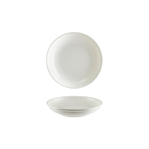 Bonna China Loop dia.8" h:1.5" 17 oz. Round Warm White Porcelain Bowl (Set of 4)