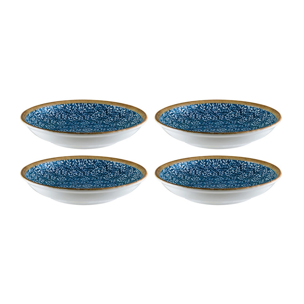 Bonna China Calif dia.5.25" h:1.5" 7 oz. Round Decorated Porcelain Bowl (Set of 4)