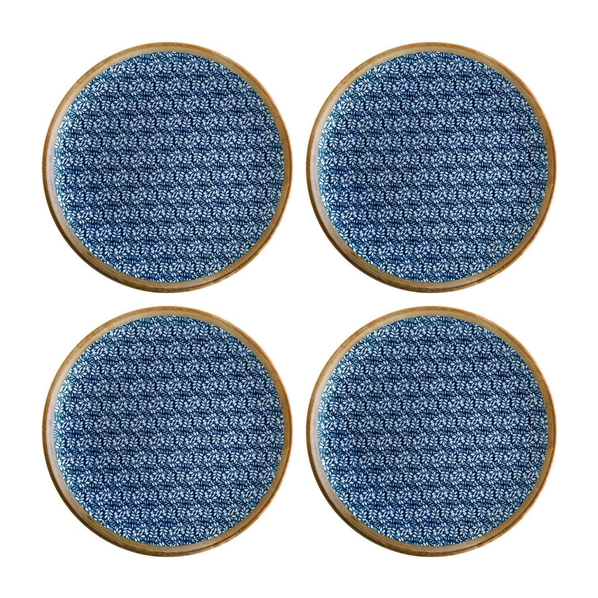 Bonna China Calif dia.8.25"  Round Decorated Porcelain Plate (Set of 4)
