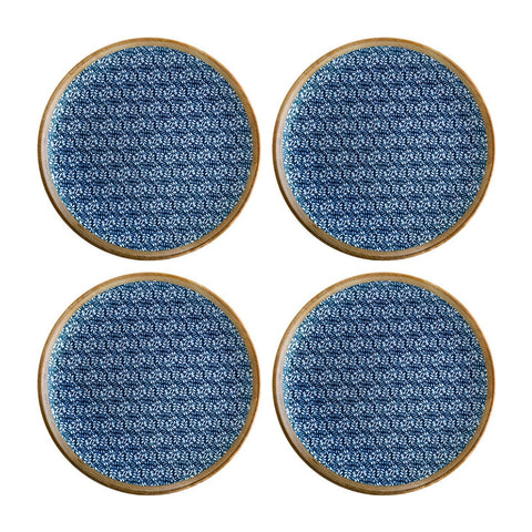 Bonna China Calif dia.8.25"  Round Decorated Porcelain Plate (Set of 4)