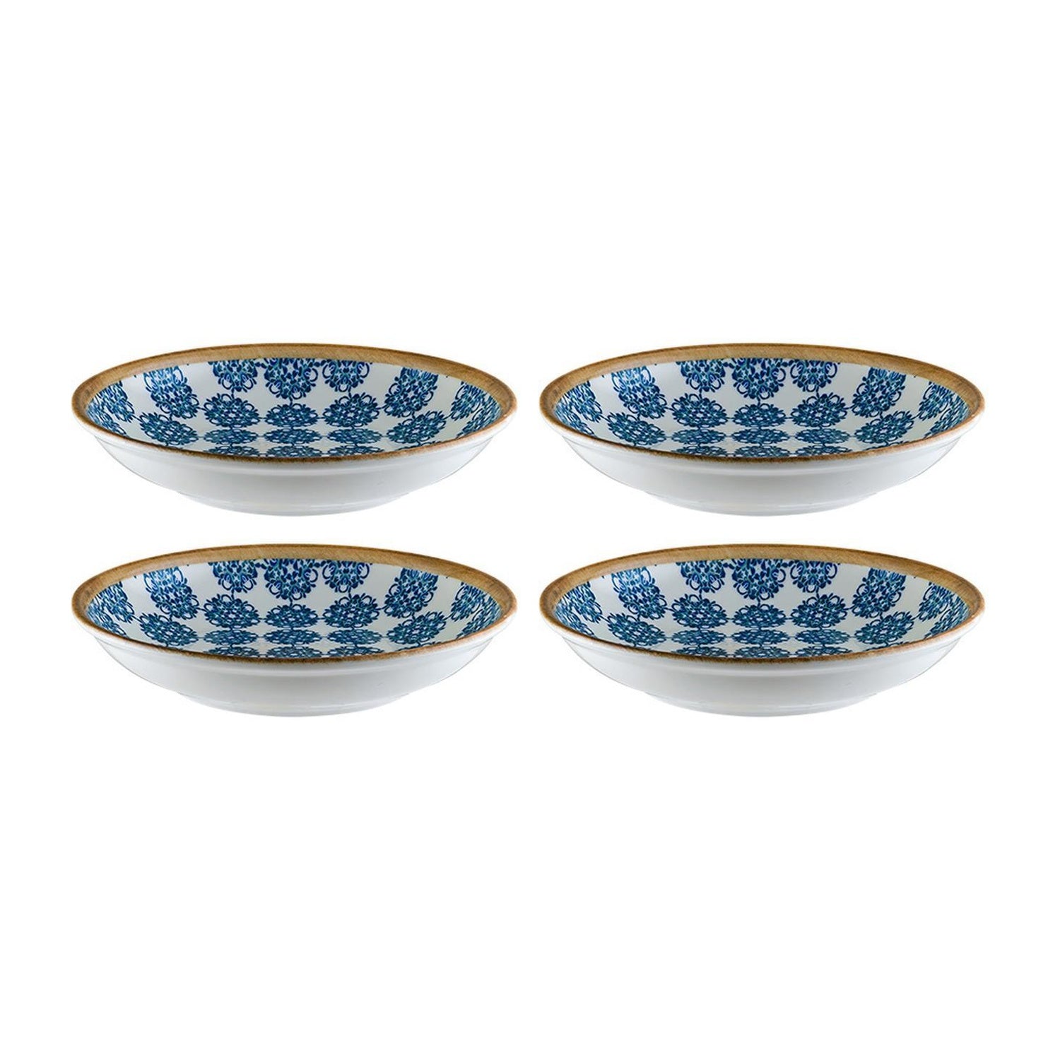 Bonna China Calif dia.6" h:1.5" 11 oz. Round Decorated Porcelain Bowl (Set of 4)