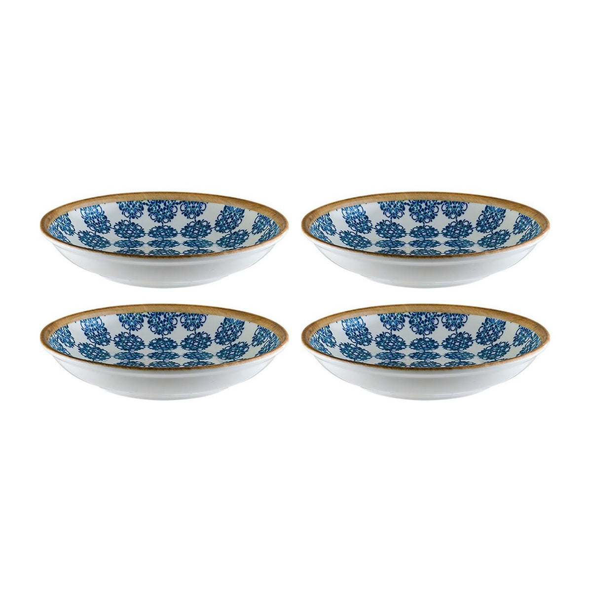 Bonna China Calif dia.6" h:1.5" 11 oz. Round Decorated Porcelain Bowl (Set of 4)