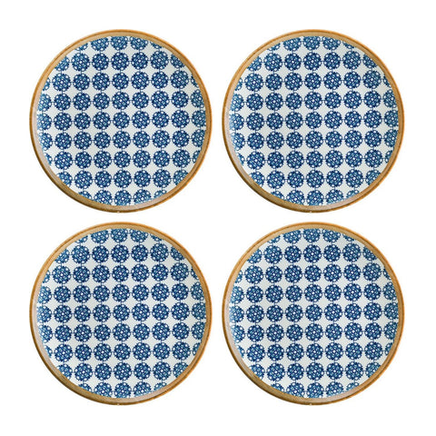 Bonna China Calif dia.10"  Round Decorated Porcelain Plate (Set of 4)