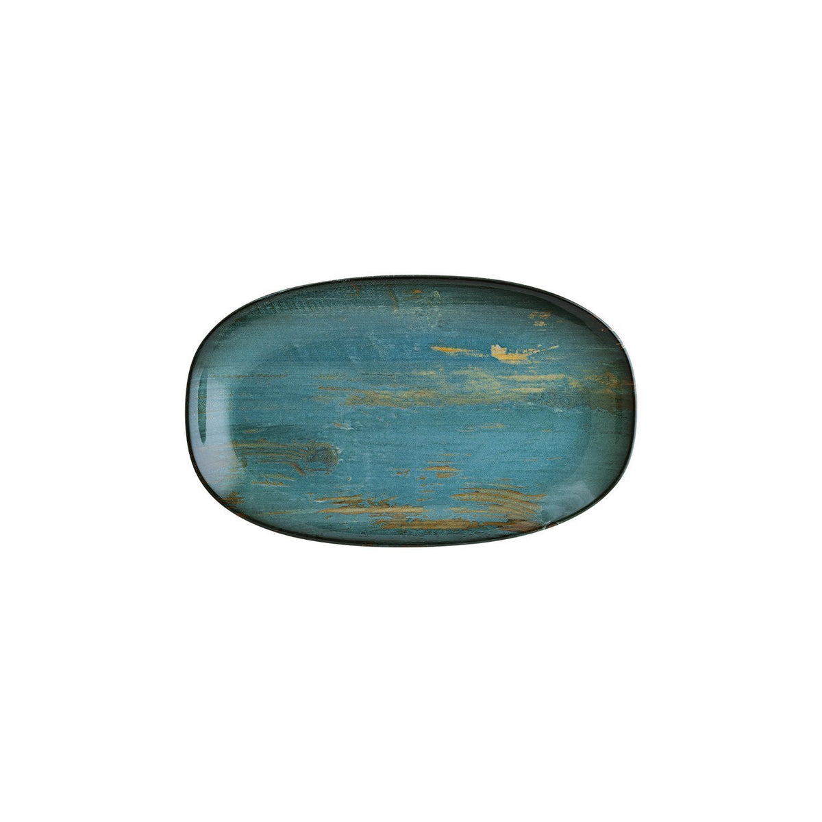 Madera 11.25" x 6.75" x h:1.25" Oval Decorated Vitrified Platter (1 each)