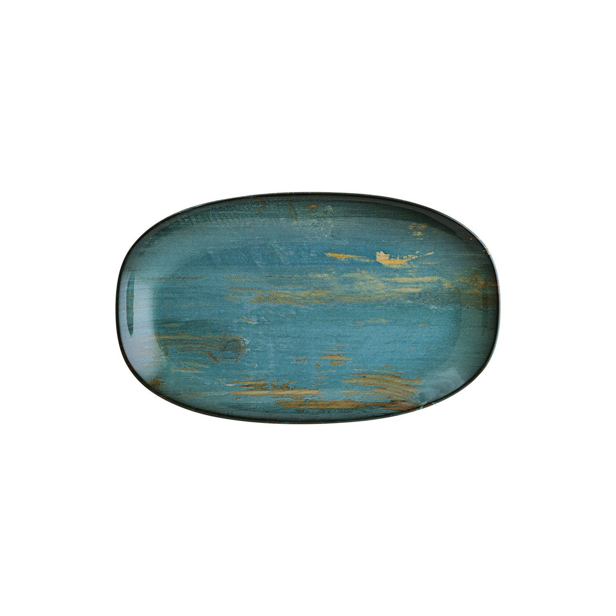 Madera 13" x 7.5" x h:1.5" Oval Decorated Vitrified Platter