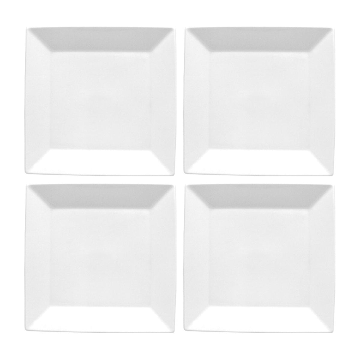 Porcelain Merid 8.25" x 8.25" Square White Porcelain Plate (Set of 4)