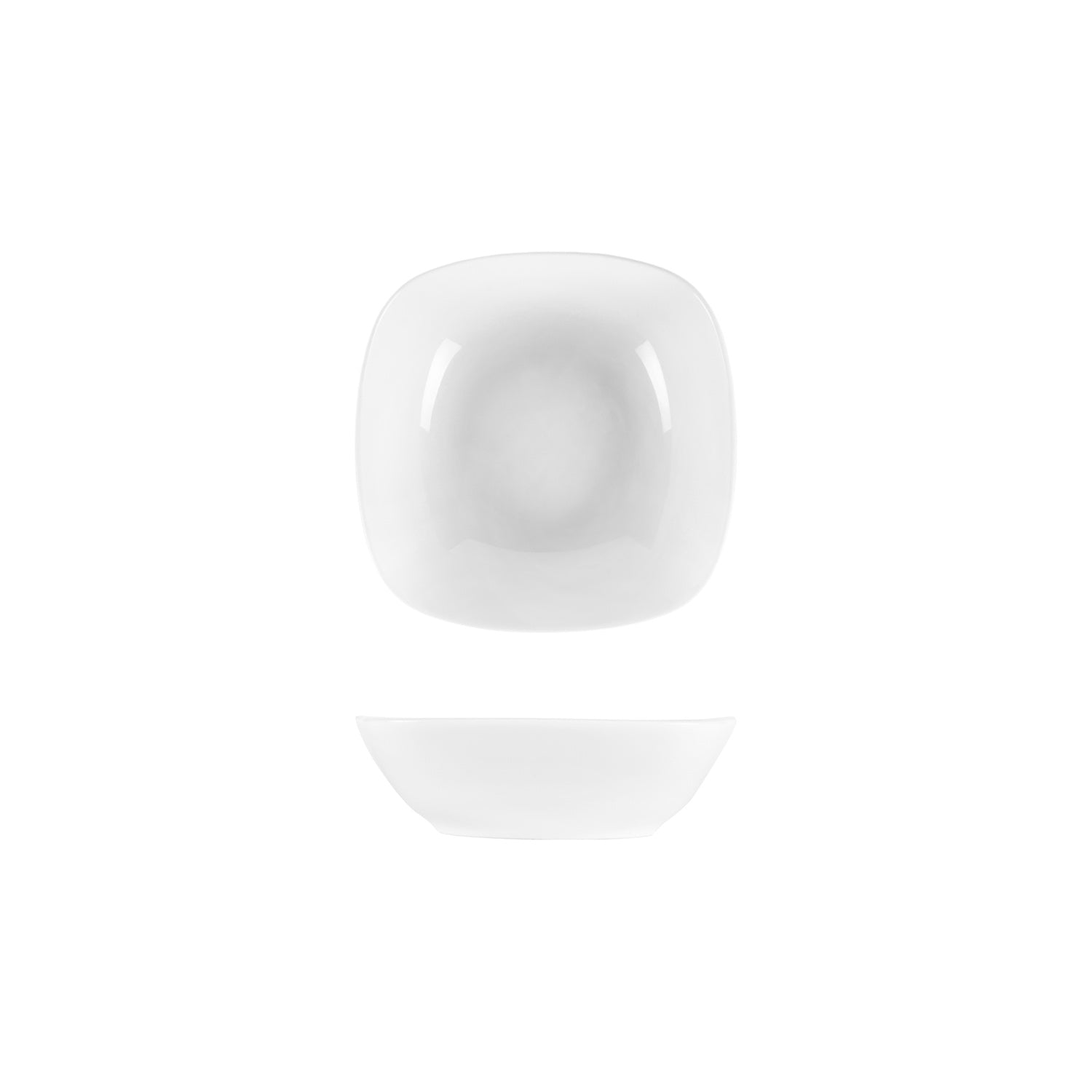 Porcelain Mimoza 6.25" x 6.25" x h:1.75" 12 oz. Square White Porcelain Bowl (Set of 4)