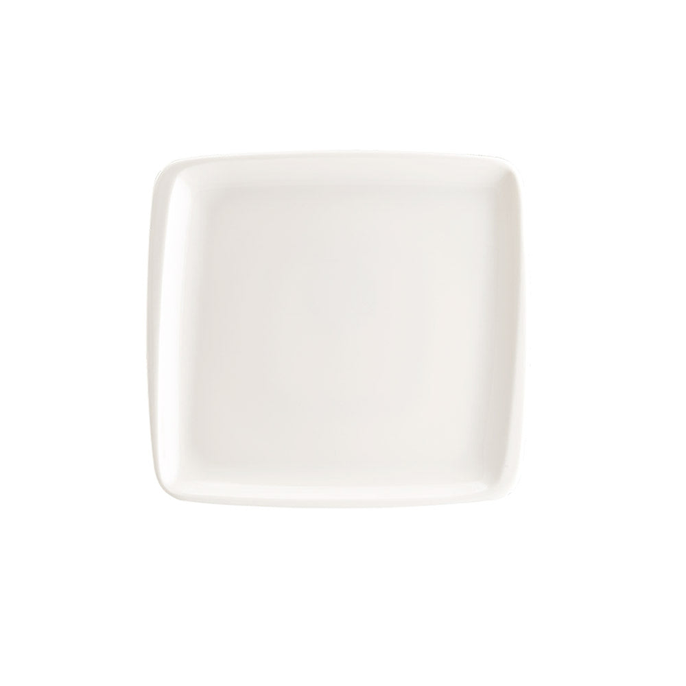 Bonna China Moove 6.25" x 5.75"  Square Warm White Porcelain Plate (Set of 4)