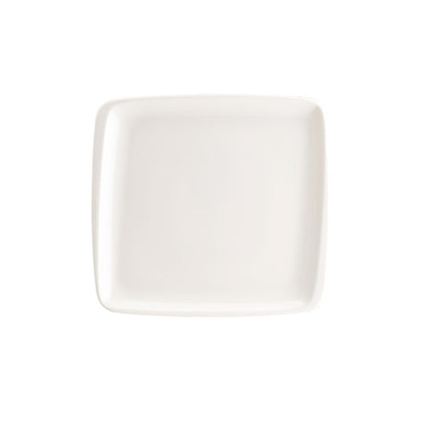 Bonna China Moove 6.25" x 5.75"  Square Warm White Porcelain Plate (Set of 4)