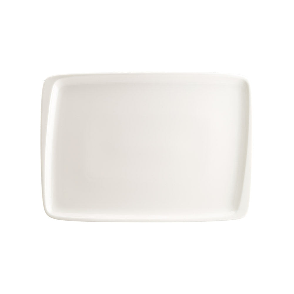 Bonna China Moove 9" x 6"  Rectangular Warm White Porcelain Plate (Set of 2)