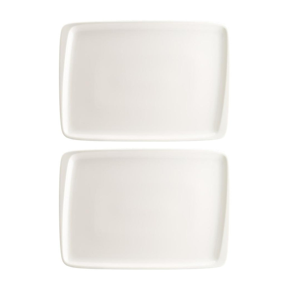 Bonna China Moove 9" x 6"  Rectangular Warm White Porcelain Plate (Set of 2)