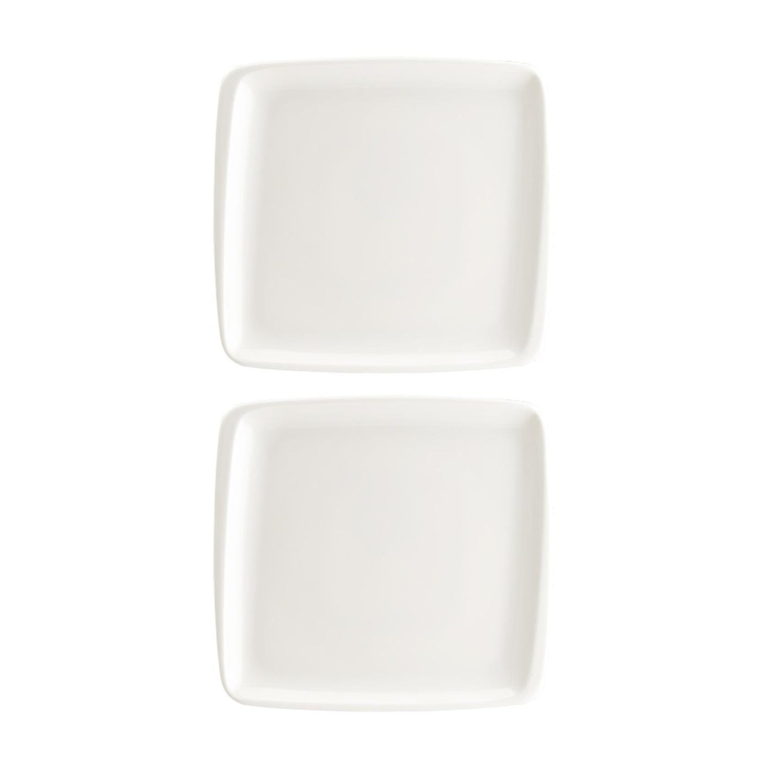 Bonna China Moove 8.5" x 8"  Square Warm White Porcelain Plate (Set of 2)