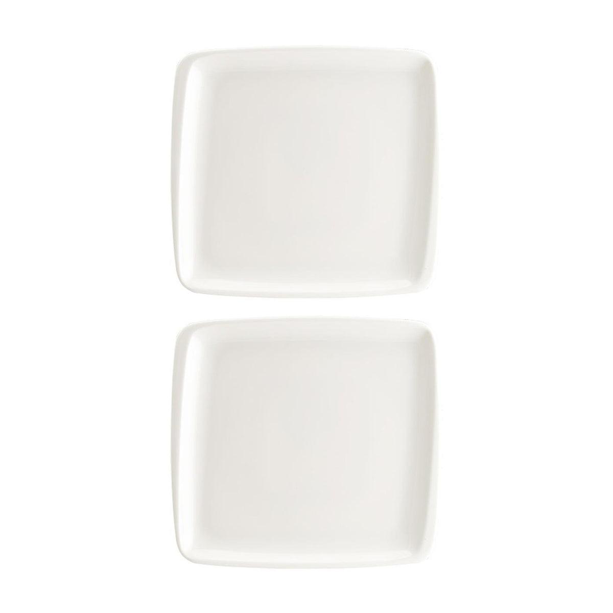 Bonna China Moove 8.5" x 8"  Square Warm White Porcelain Plate (Set of 2)