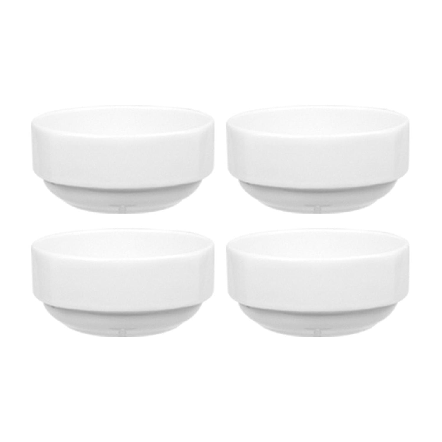 Porcelain Mimoza dia.2.25" h:1" 1 oz. Round White Porcelain Bowl (Set of 4)