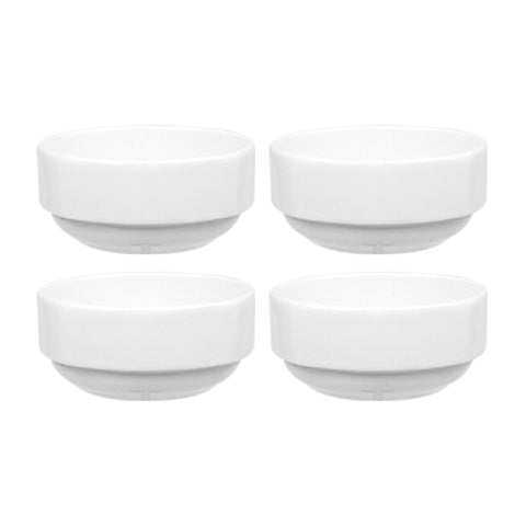 Porcelain Mimoza dia.2.25" h:1" 1 oz. Round White Porcelain Bowl (Set of 4)