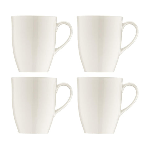 Bonna China Banquet dia.3.25" h:5" 15 oz. Round Warm White Porcelain Mug (Set of 4)