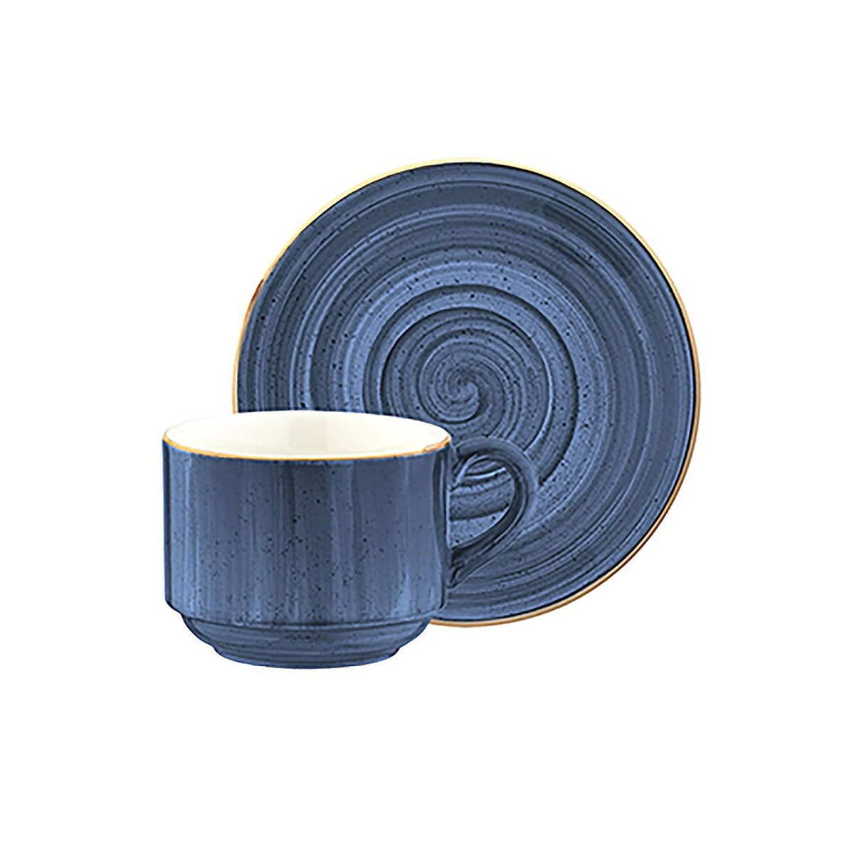 Dusk Stacking 3 oz. Espresso Cup+Saucer Set for 6
