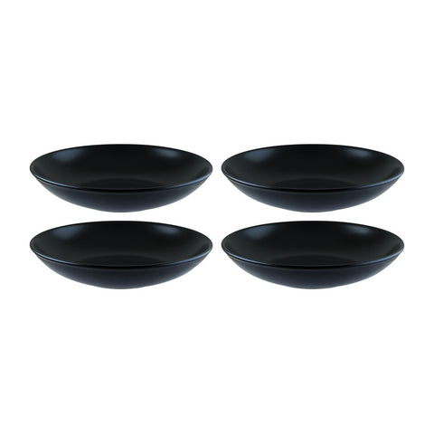 Bonna China Notte dia.9" h:2" 34 oz. Round Black Porcelain Bowl (Set of 4)