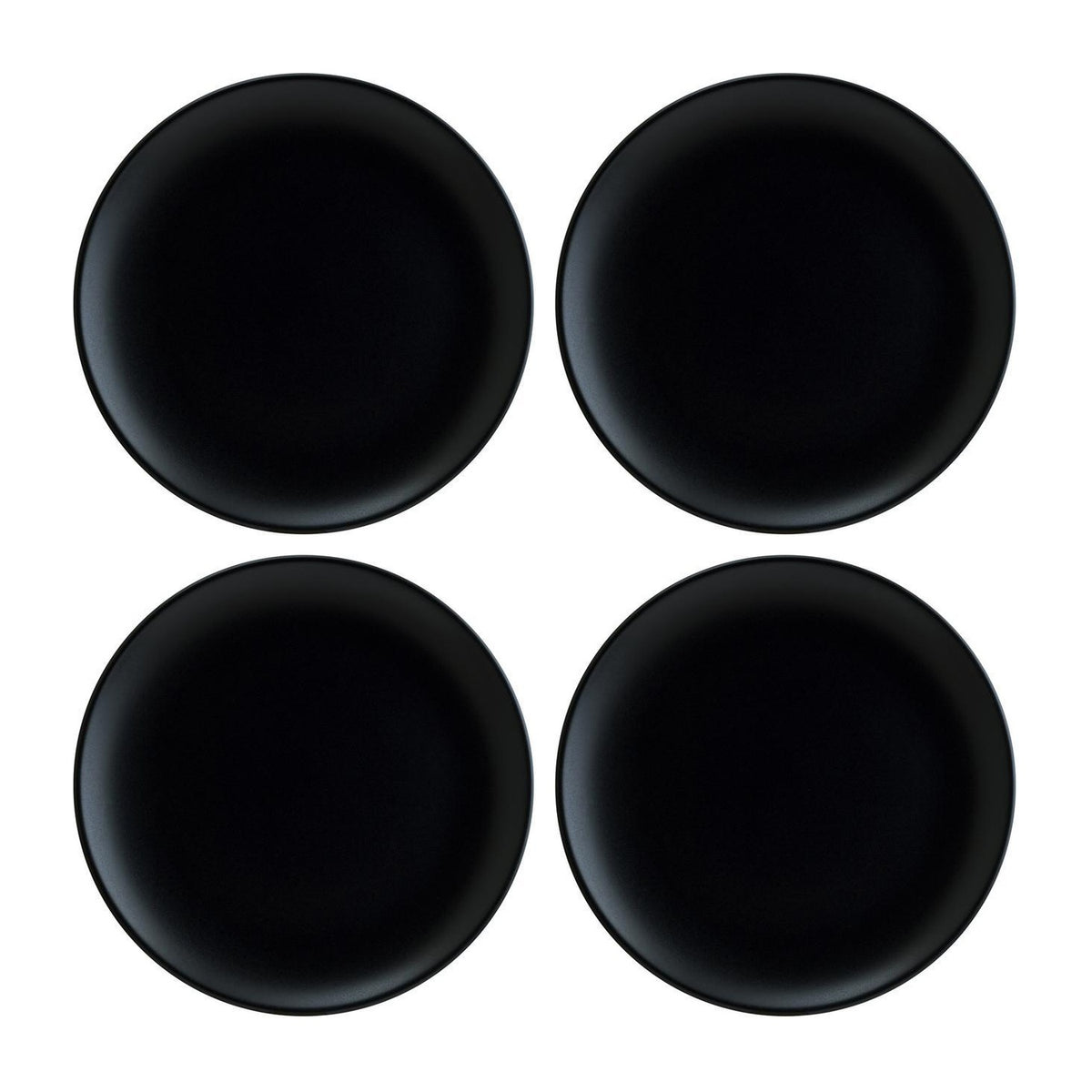 Bonna China Notte dia.12"  Round Black Porcelain Plate (Set of 4)