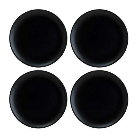 Bonna China Notte dia.12"  Round Black Porcelain Plate (Set of 4)