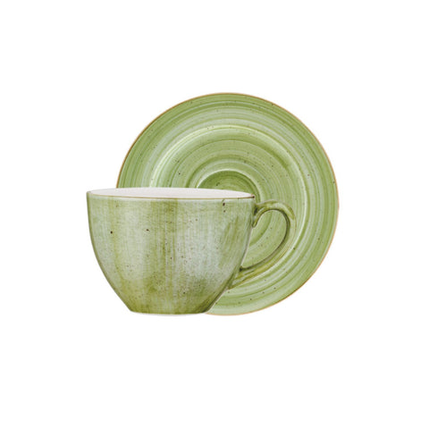 Therapy Bistro  7 oz. Coffee Cup+Saucer Set for 2