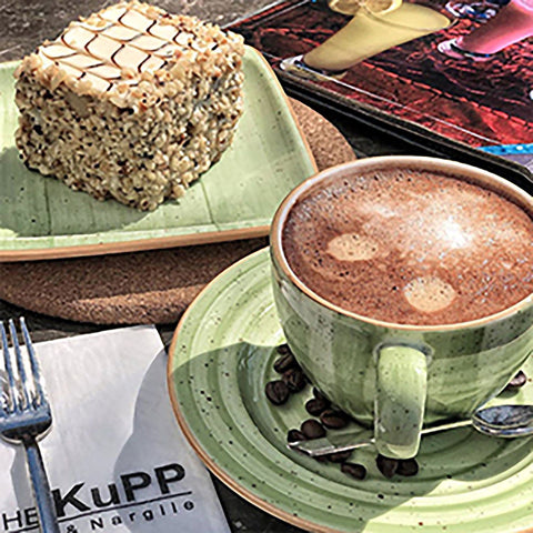 Therapy Bistro  7 oz. Coffee Cup+Saucer Set for 2