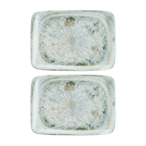 Bonna China Odette 9" x 6"  Rectangular Decorated Porcelain Plate (Set of 2)