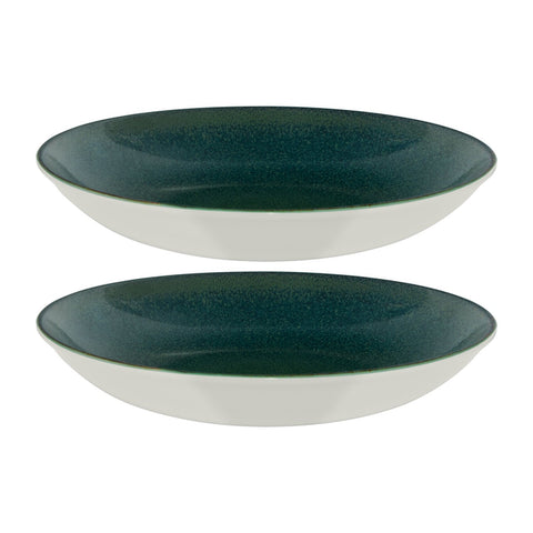 Bonna China Alanis dia.11" h:2.5" 57 oz. Round Blue Porcelain Bowl (Set of 2)