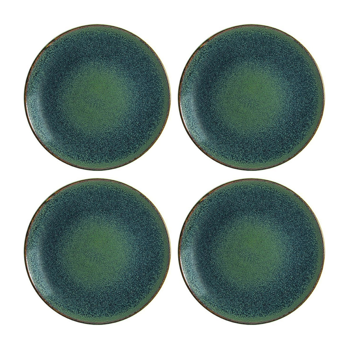 Bonna China Alanis dia.12"  Round Blue Porcelain Plate (Set of 4)