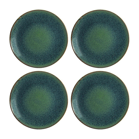 Bonna China Alanis dia.12"  Round Blue Porcelain Plate (Set of 4)