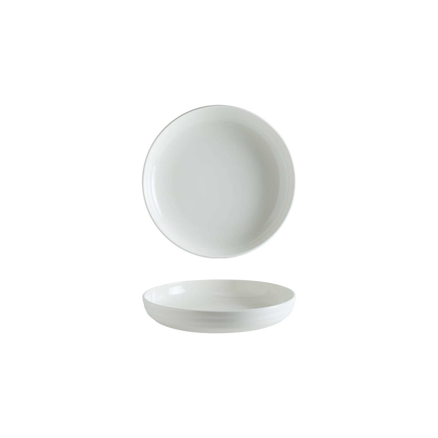 Bonna China Pott Bowl dia.7.25" h:1.75" 22 oz. Round Warm White Porcelain Bowl (Set of 2)