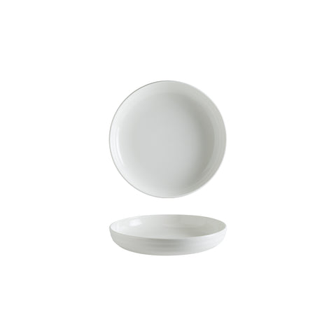 Bonna China Pott Bowl dia.7.25" h:1.75" 22 oz. Round Warm White Porcelain Bowl (Set of 2)