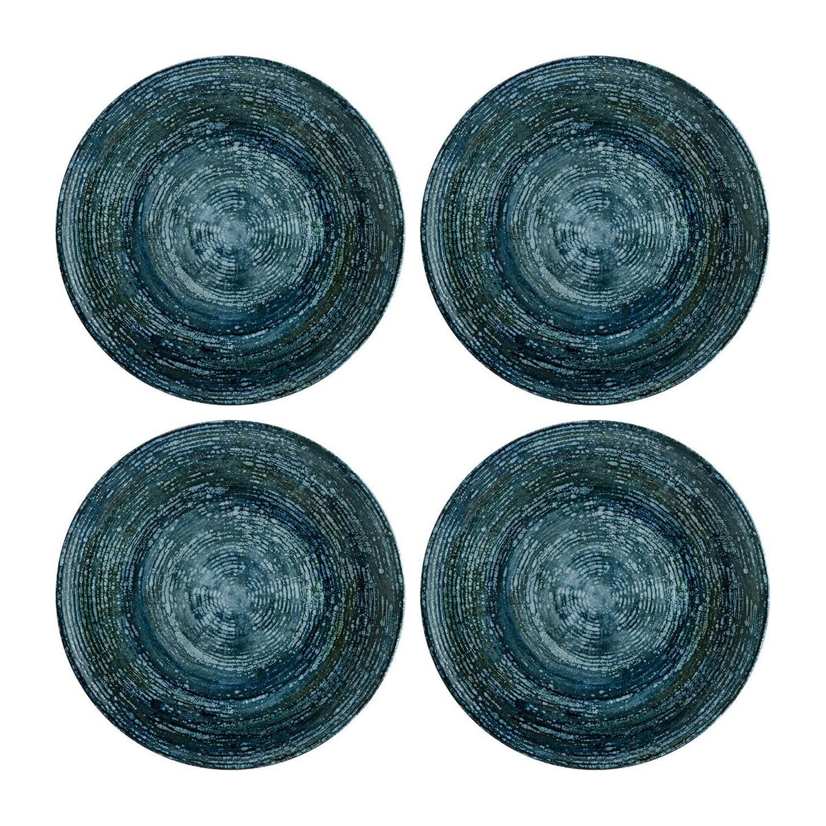 Bonna China Patera Denim dia.8.25"  Round Decorated Porcelain Plate (Set of 4)
