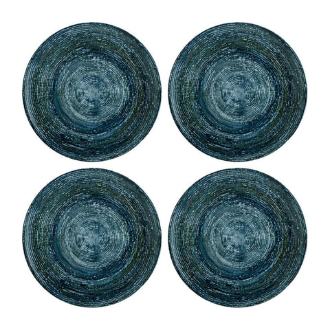 Bonna China Patera Denim dia.8.25"  Round Decorated Porcelain Plate (Set of 4)