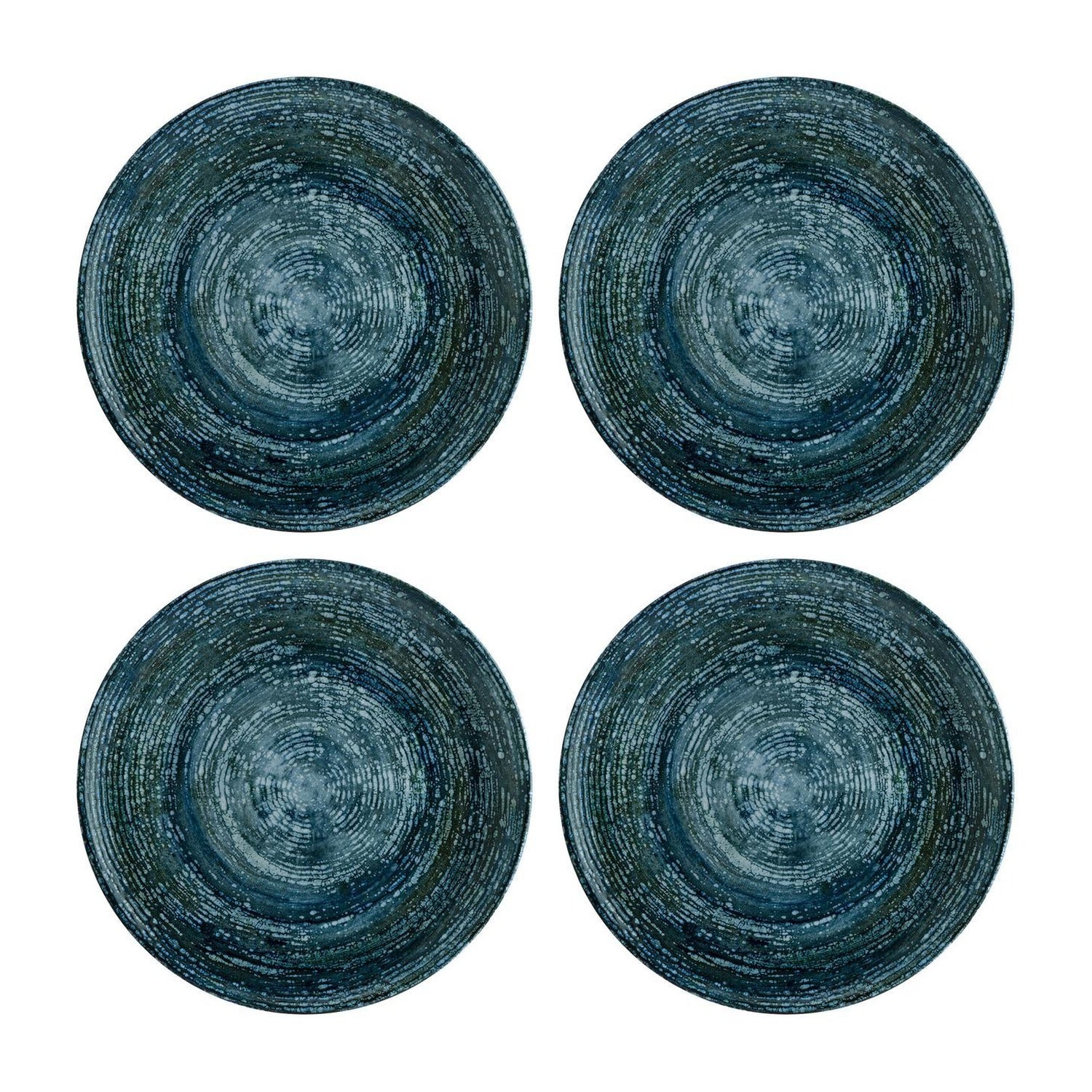 Bonna China Patera Denim dia.12"  Round Decorated Porcelain Plate (Set of 4)