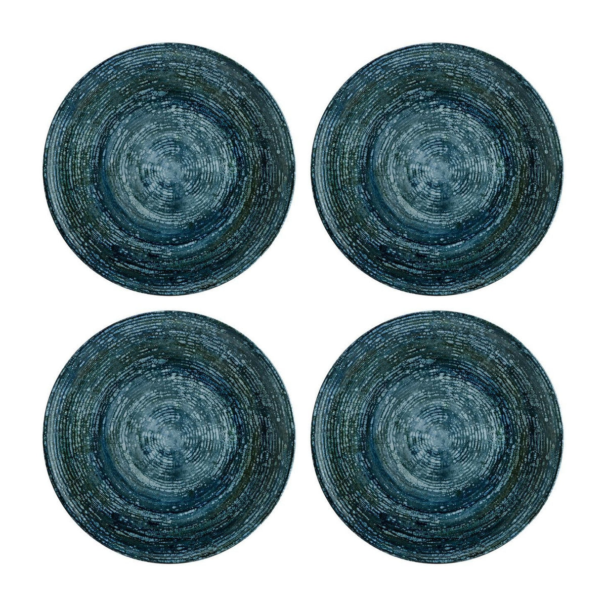 Bonna China Patera Denim dia.12"  Round Decorated Porcelain Plate (Set of 4)