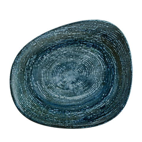Bonna China Patera Denim 7.5" x 6"  Organic Decorated Porcelain Plate (Set of 4)