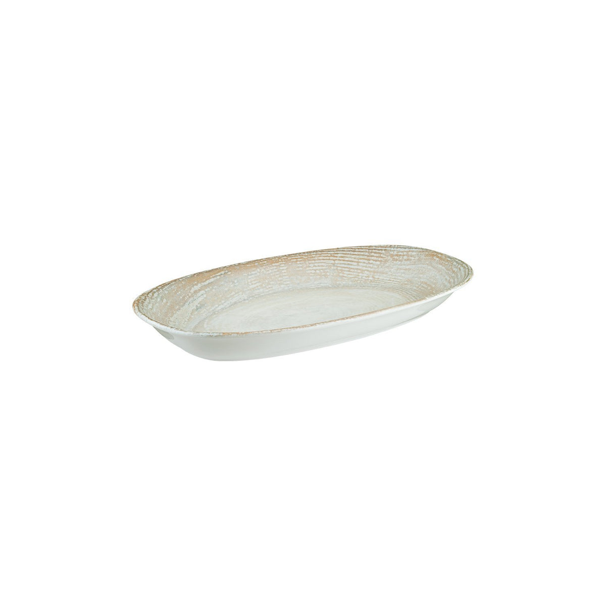 Patera 11.25" x 6.75" x h:1.25" Oval Decorated Vitrified Platter (1 each)