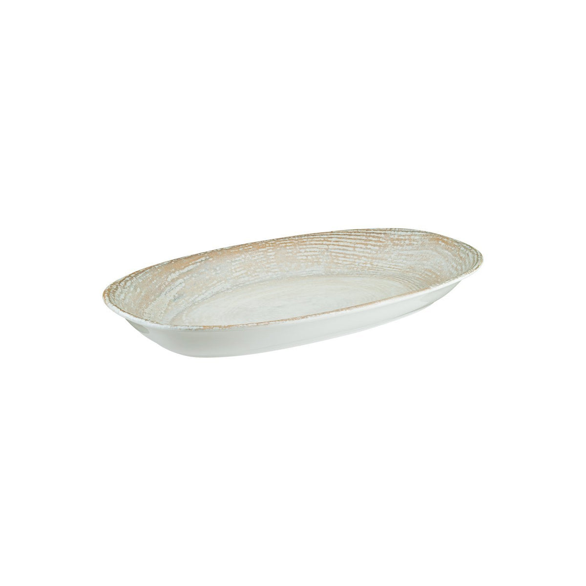 Patera 13" x 7.5" x h:1.5" Oval Decorated Vitrified Platter (1 each)