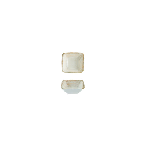 Bonna China Sands 3.5" x 3.5" x h:1.25" 1 oz. Square Decorated Porcelain Ramekin (Set of 4)