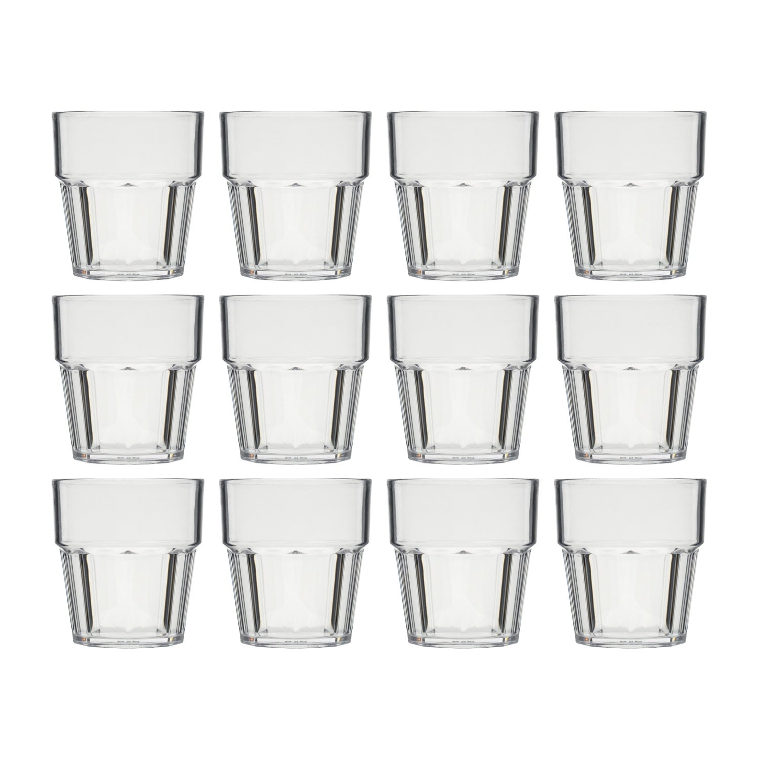 Round Clear Polycarbonate Tumbler  dia.3.25" h:3.5" 8 oz. (Set of 12)