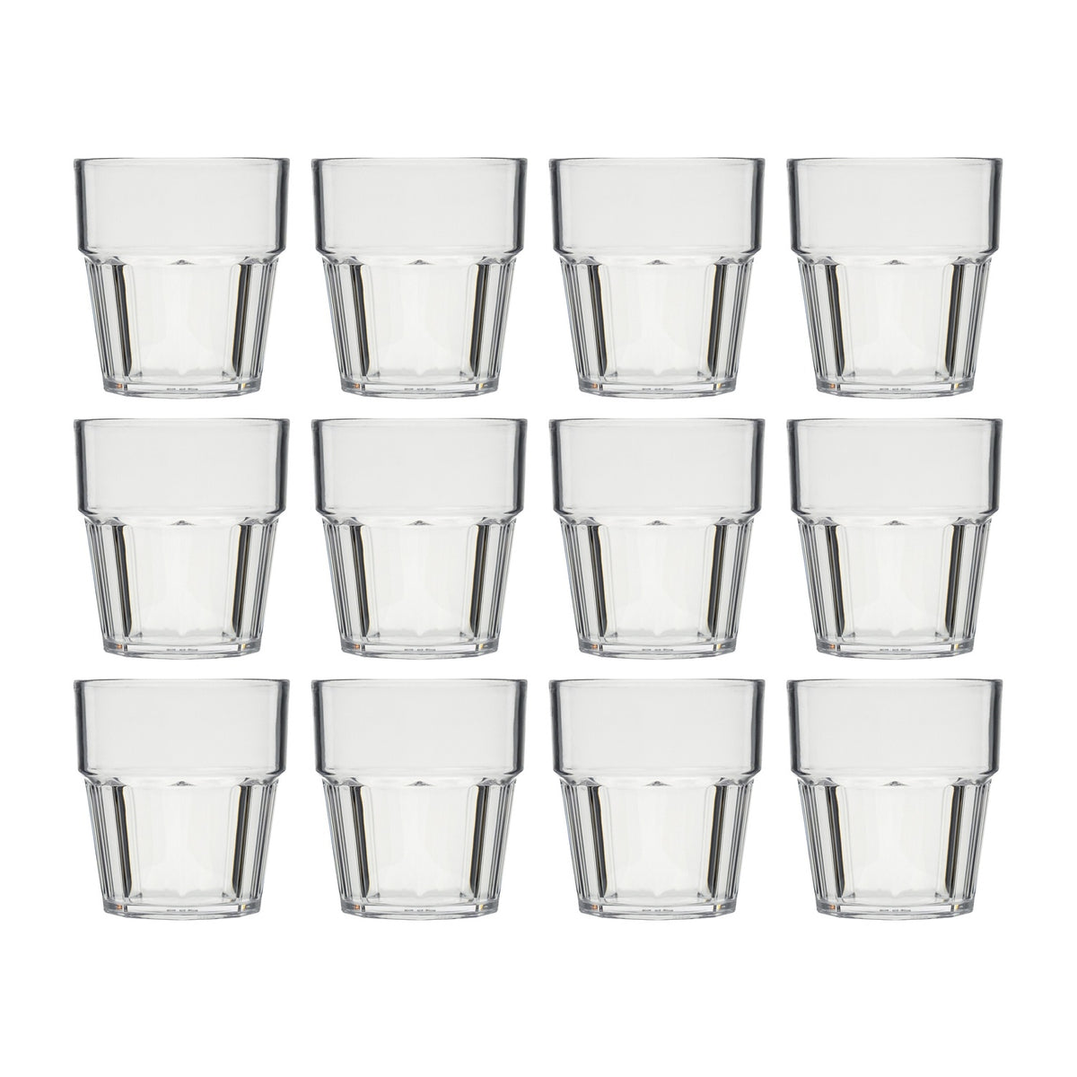 Round Clear Polycarbonate Tumbler  dia.3.25" h:3.5" 8 oz. (Set of 12)