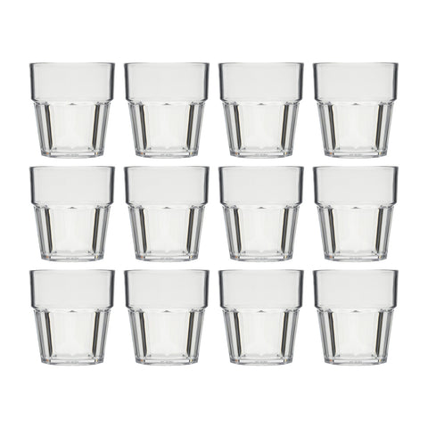 Round Clear Polycarbonate Tumbler  dia.3.25" h:3.5" 8 oz. (Set of 12)