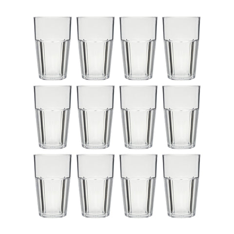Round Clear Polycarbonate Tumbler  dia.3.25" h:5.25" 14 oz. (Set of 12)