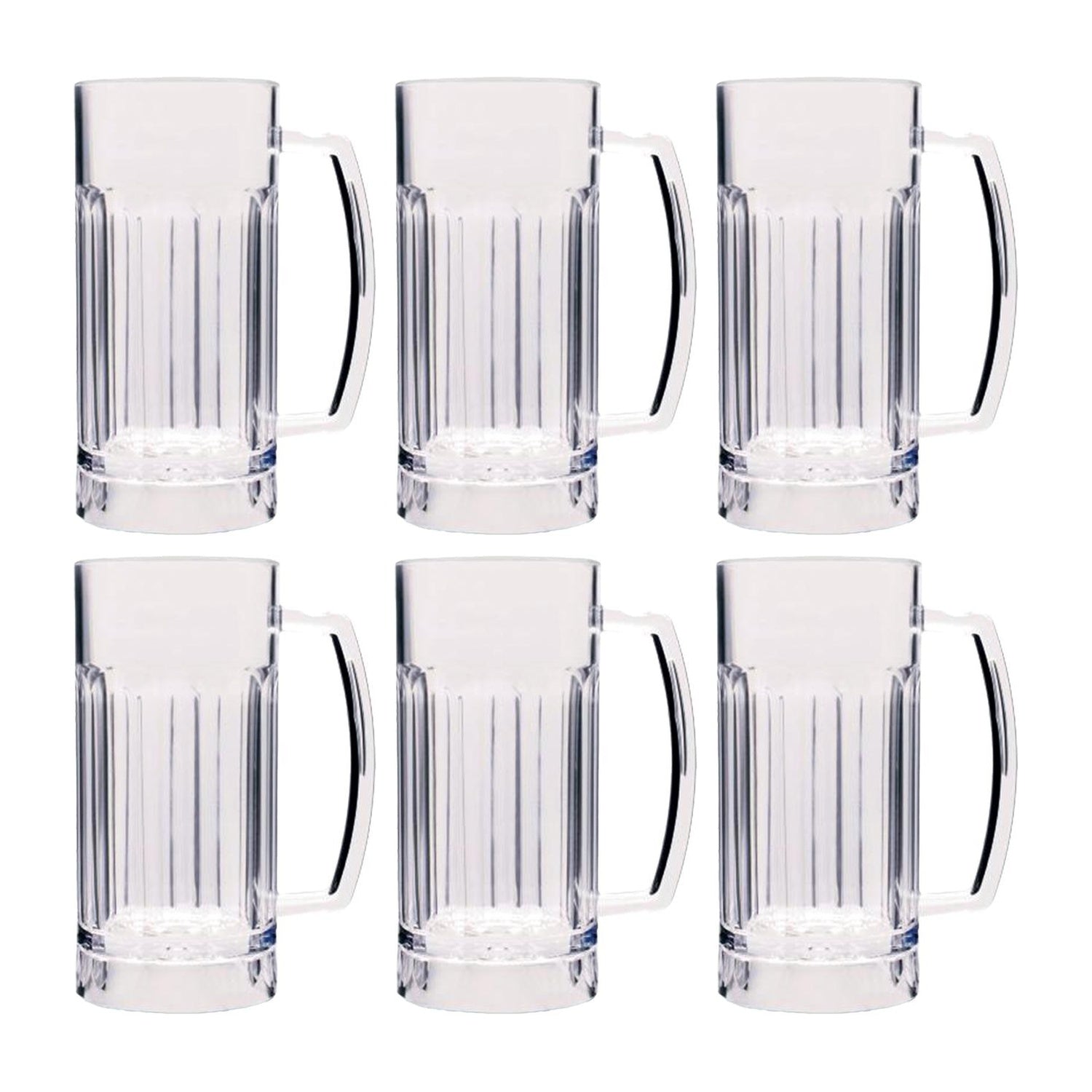 Round Clear Polycarbonate Beer Mug  dia.3.25" h:6.75" 19 oz. (Set of 6)