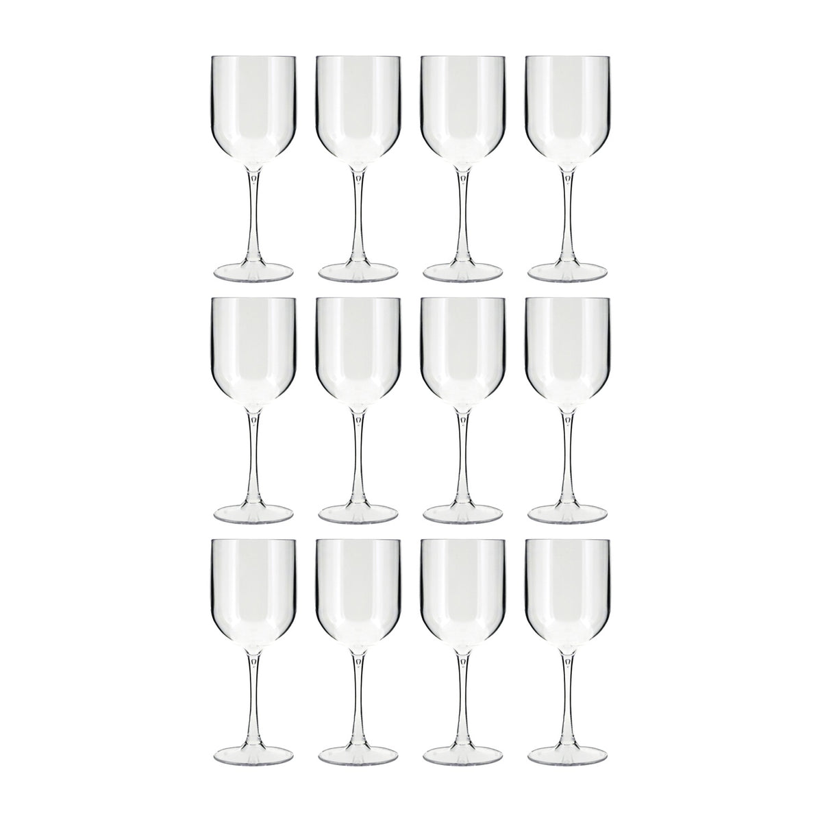 Round Clear Polycarbonate Cocktail/Wine dia.3.25" h:8.75" 16 oz. (Set of 12)