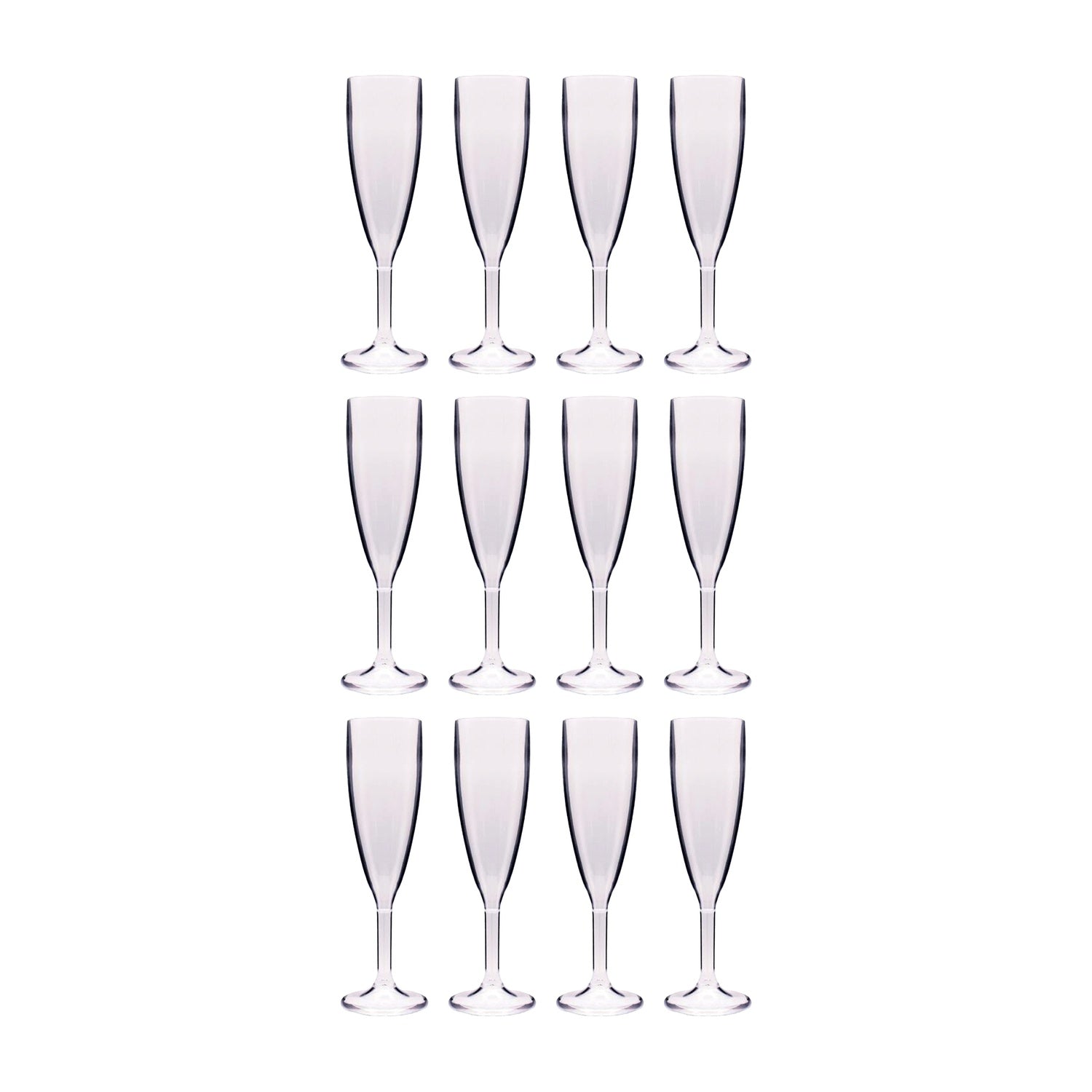 Round Clear Polycarbonate Champagne Flute  dia.2.25" h:8.5" 6 oz. (Set of 12)