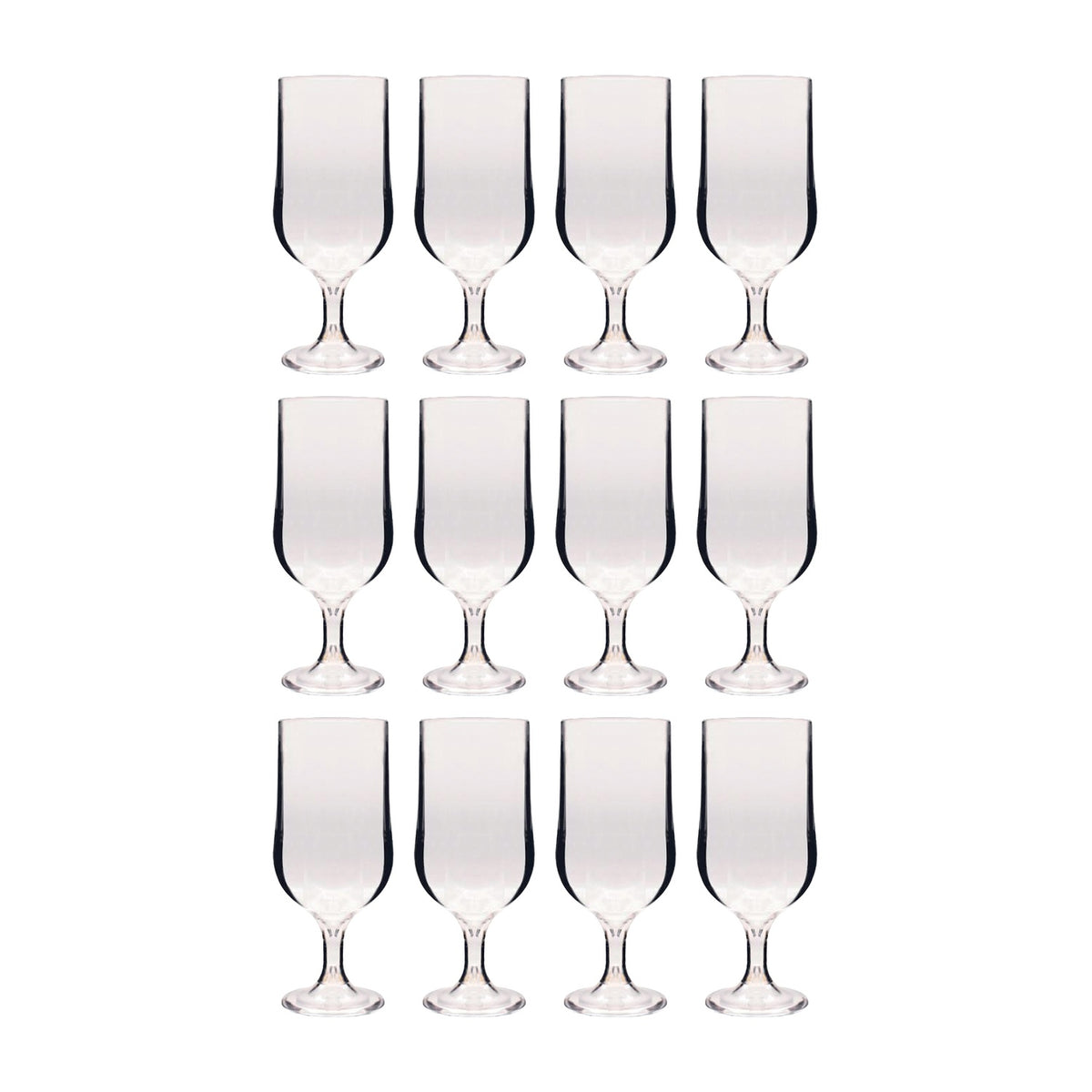 Round Clear Polycarbonate Goblet  dia.2.75" h:7" 13 oz. (Set of 12)