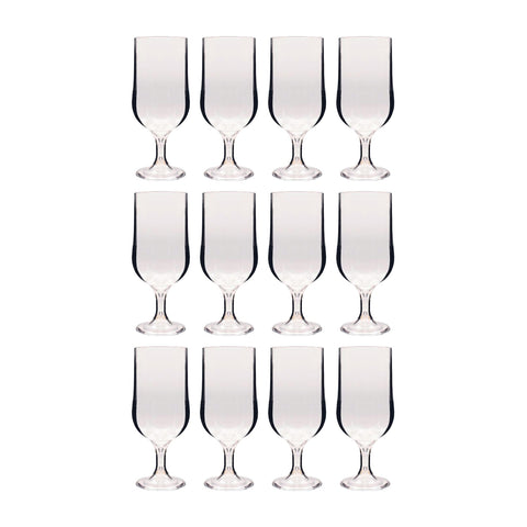 Round Clear Polycarbonate Goblet  dia.2.75" h:7" 13 oz. (Set of 12)