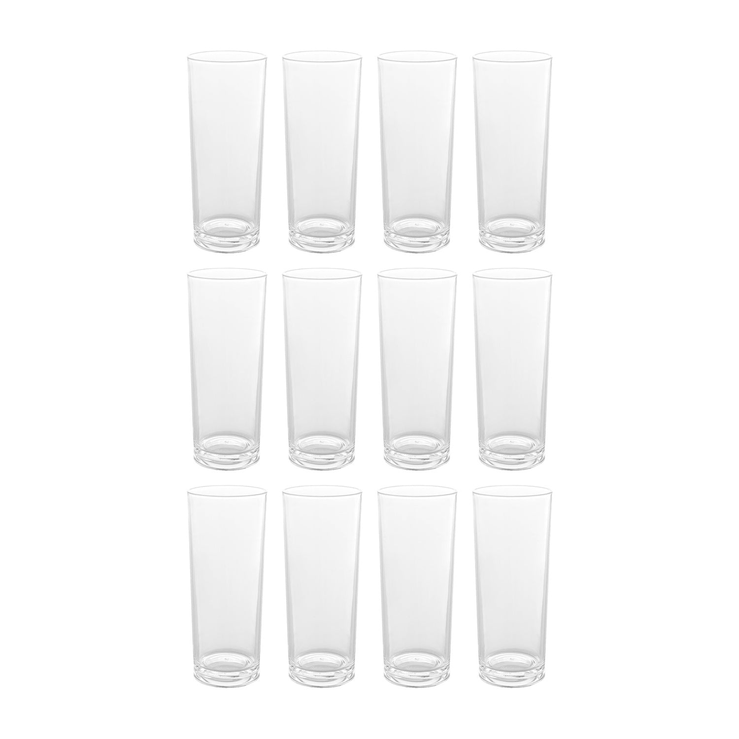 Round Clear Polycarbonate Long Drink dia.2.5" h:6" 11 oz. (Set of 12)